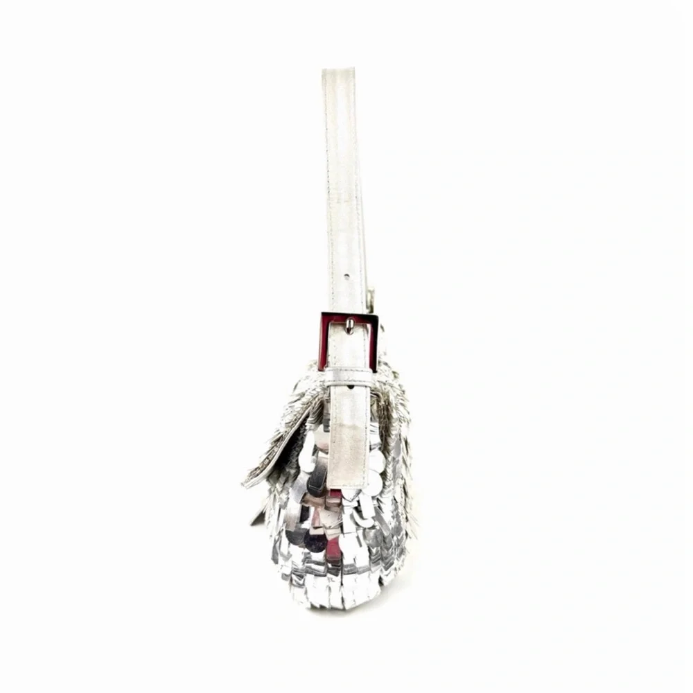 •SOLD• RARE Fendi Metallic Silver Sequin Baguette - Picture 5 of 8